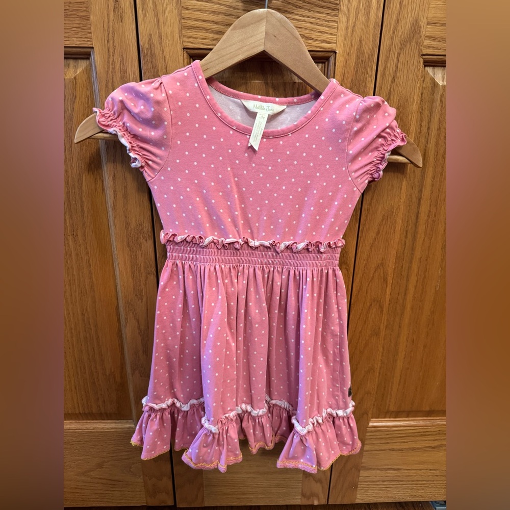Matilda Jane Pink Polka Dot Ruffle Dress